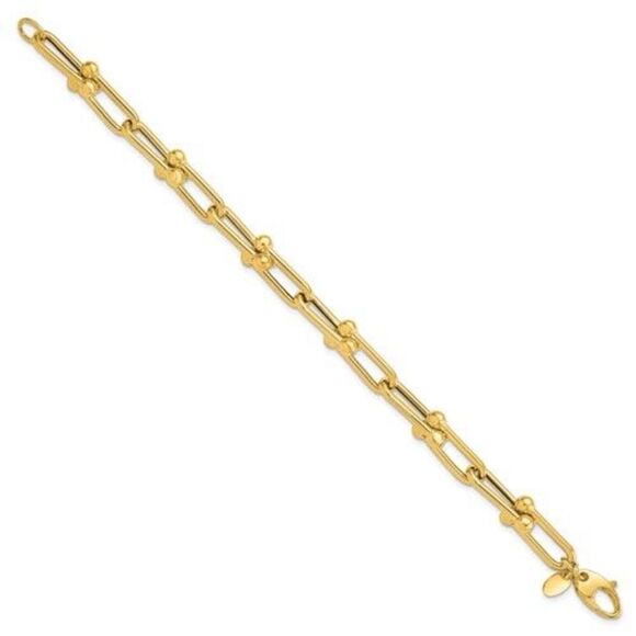 Leslie's 14K Gold Fancy Paper Clip Link Bracelet - Picture 7 of 8